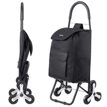 Stair Climbing Shopping Cart, 36L Foldable 6-Wheel