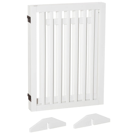 Folding stair gate, Drill-free, White, 81cm, Freestanding
