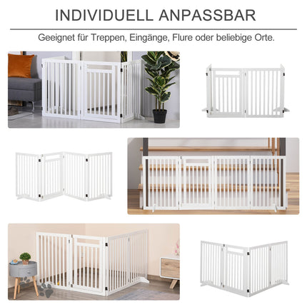 Folding stair gate, Drill-free, White, 81cm, Freestanding