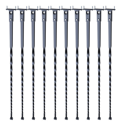 Staircase Metal Balusters, 44-In Galvanized, Matte Black 10-Pack