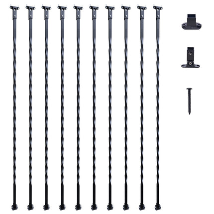 Staircase Metal Balusters, 44-In Galvanized, Matte Black 10-Pack