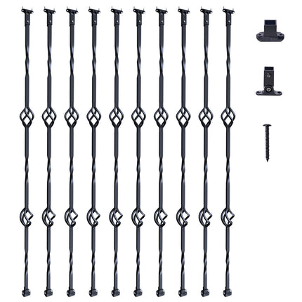 Staircase Metal Balusters 44-Inch, 1/2-Inch, 10-Pack, Double-Basket