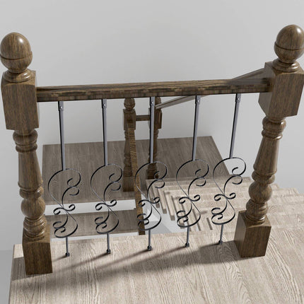 Staircase Metal Balusters, 44 in x 1/2 in, 5-Pack S-Shape