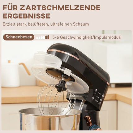 Kuchyňský robot, 6 rychlostí, nerezová mísa 5.5L, černá