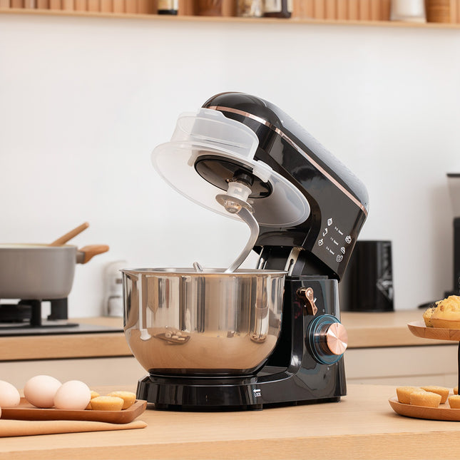 Kuchyňský robot, 6 rychlostí, nerezová mísa 5.5L, černá