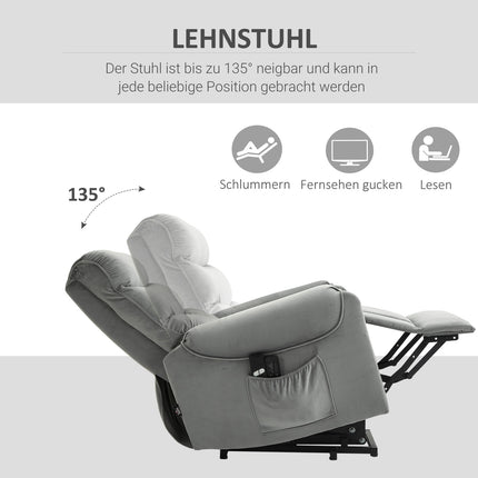 Elektrické masážní křeslo, polohovatelné do lehu, samet, relaxační sedák