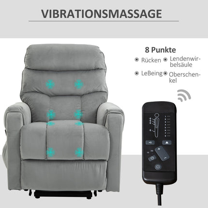 Elektrické masážní křeslo, polohovatelné do lehu, samet, relaxační sedák