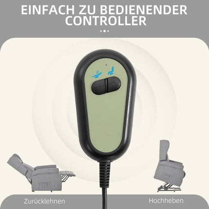 Elektrické polohovací křeslo s pomocí při vstávání, šedý len