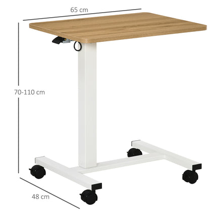 Výškově nastavitelný polohovací stůl, kolečka, tvar C, 70-110 cm