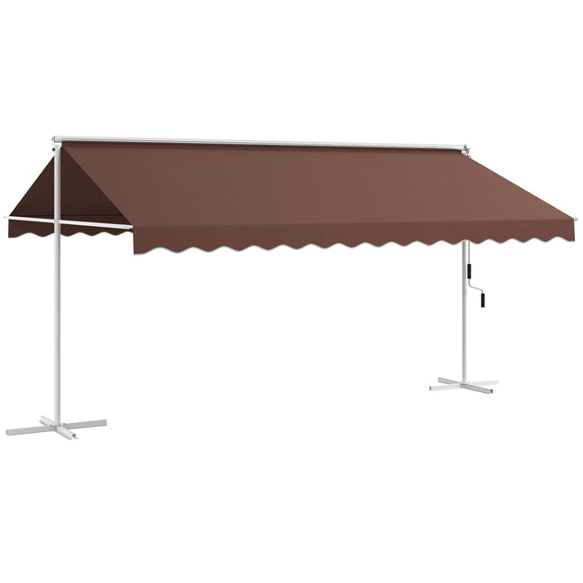 Stojací terasová markýza 4.5x3.4m, ruční klika, ochrana proti slunci