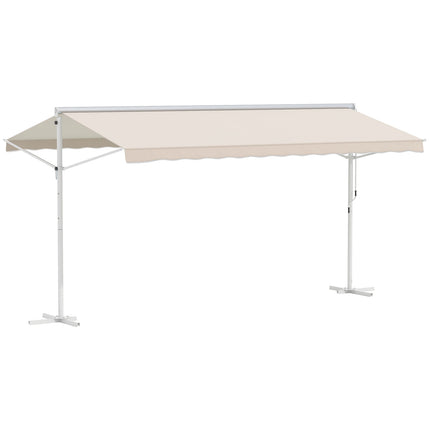 Béžová skládací markýza na terasu, ovládání klikou, 4.5x3.4M