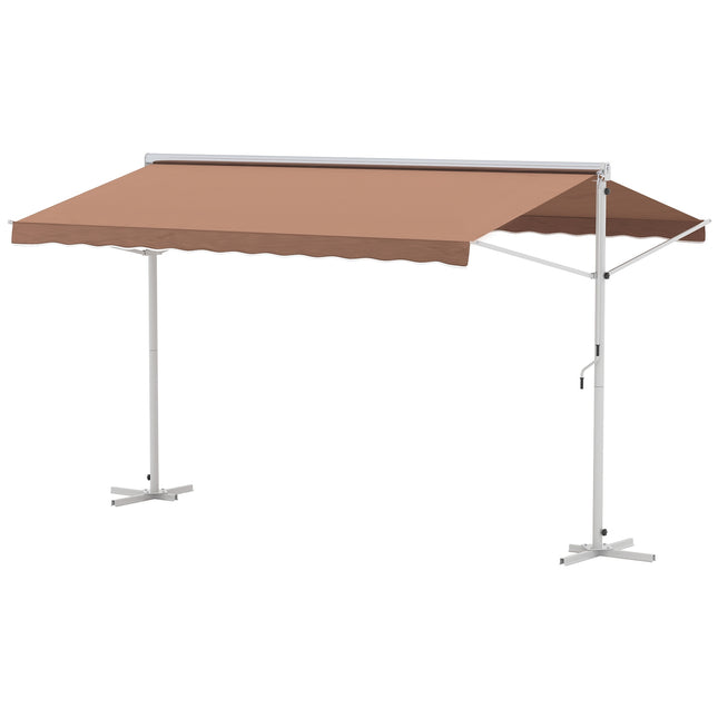 Hnědá kloubová markýza, 4.5x3.4m – terasa a zahrada