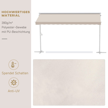 Folding garden awning 4x3M Beige - Sun and weather protection