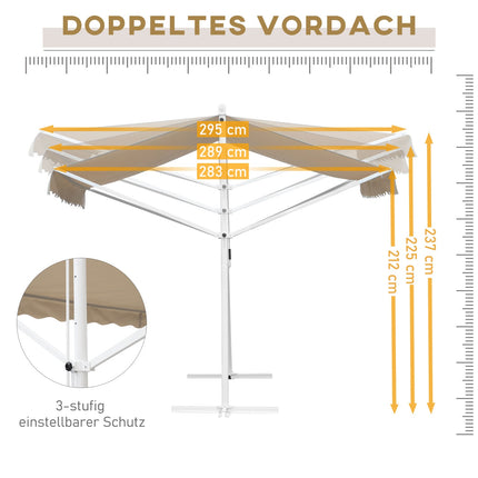 Folding garden awning 4x3M Beige - Sun and weather protection