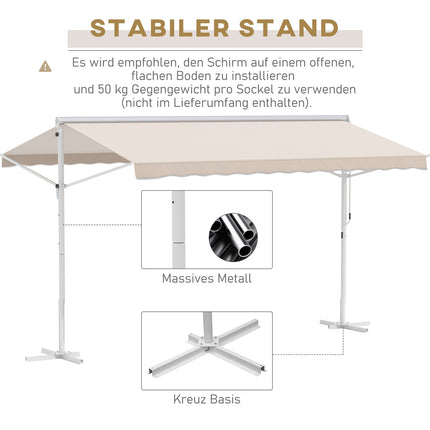 Folding garden awning 4x3M Beige - Sun and weather protection