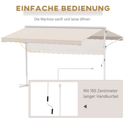 Folding garden awning 4x3M Beige - Sun and weather protection