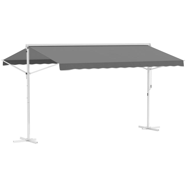 Zahradní markýza s výsuvným ramenem, 4.5x3.4M, šedá