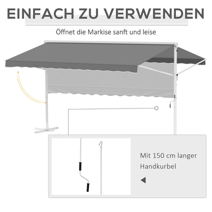 Zahradní markýza s výsuvným ramenem, 4.5x3.4M, šedá