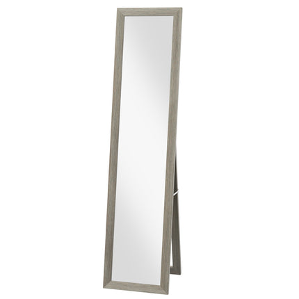Full-length standing mirror in aluminium, gray - bedroom & hall