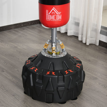 Volně stojící boxovací pytel, přísavná základna, 180cm, černá/červená