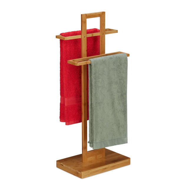 Standing towel rack bamboo