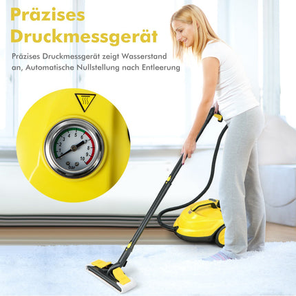 Parní čistič 2000W, nádrž 1.8L, 13 dílů, na kolečkách