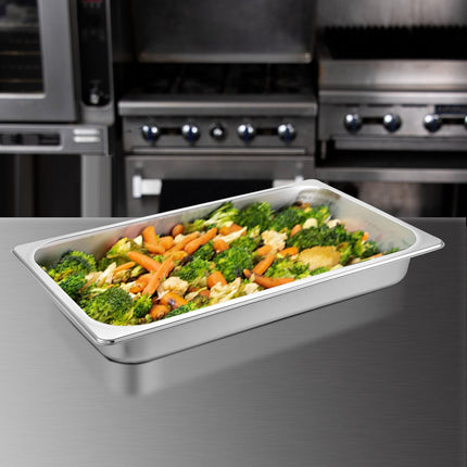 Steam Table Pans, Full Size, Stainless Steel, 2.5 In Deep, 6-Pack
