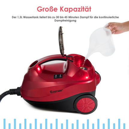 Parní čistič parní mop 2000W na podlahy s 19 doplňky červený