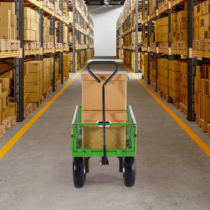Steel Garden Cart 680 lb, 10 Inch Tires, Removable Sides