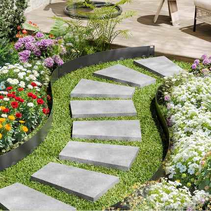 Steel Landscape Edging, 5-Pack 39 x 3 in Bendable Black