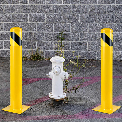 Steel Safety Bollard Post 48 in, 5.5 in, 2-Pack