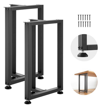 Steel T-Shape Table Legs 740x450mm, 2-Pack Black
