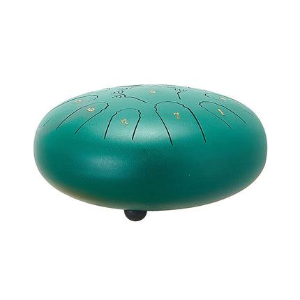 Steel Tongue Drum 10-Inch, 11-Note C Major, Green