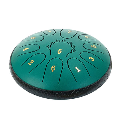 Steel Tongue Drum 6-Inch, 11-Note D Major, Green