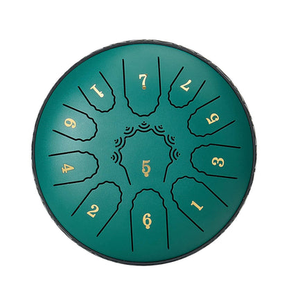 Steel Tongue Drum 6-Inch, 11-Note D Major, Green