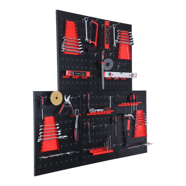 Steel Wall-Mounted Tool Pegboard With Hook Set