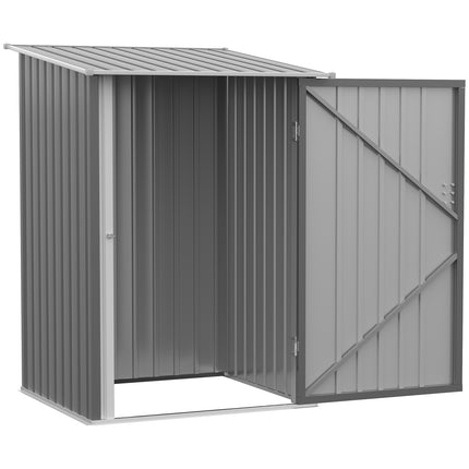 Uzamykatelná ocelová zahradní skříň se stříškou, 0,92 m², šedá