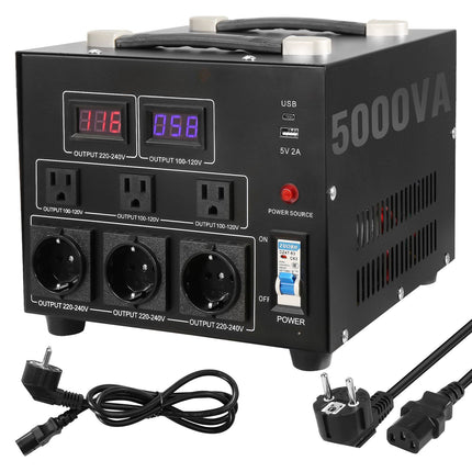 Step Up/Down Voltage Converter 5000VA, 110-220V USB