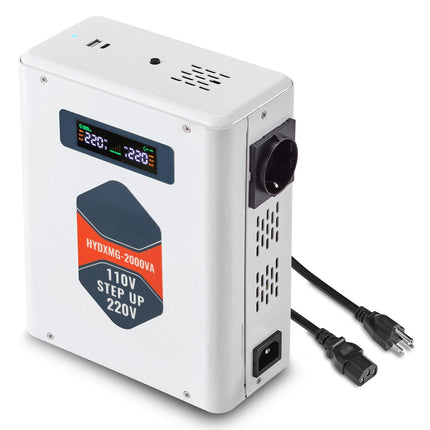 Step-Up Voltage Converter 2000VA, 110V to 220V, LCD