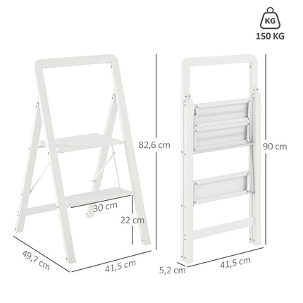 Skládací schůdky, protiskluzové, 3 stupně, nosnost 150 kg