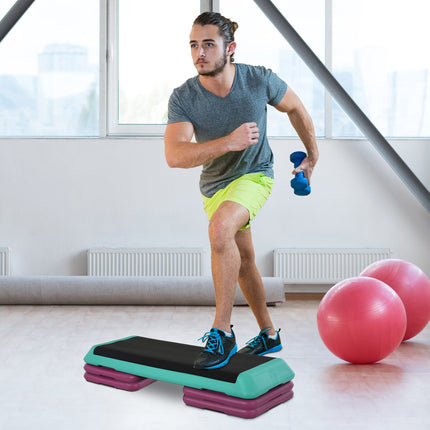 Nastavitelný aerobní stepper, protiskluzový povrch, 3 výšky