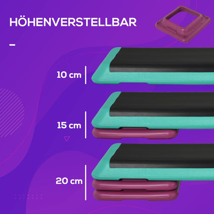 Nastavitelný aerobní stepper, protiskluzový povrch, 3 výšky
