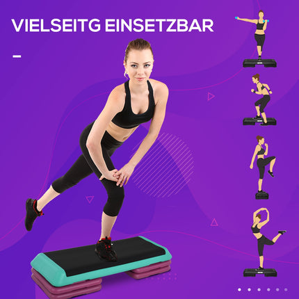 Nastavitelný aerobní stepper, protiskluzový povrch, 3 výšky