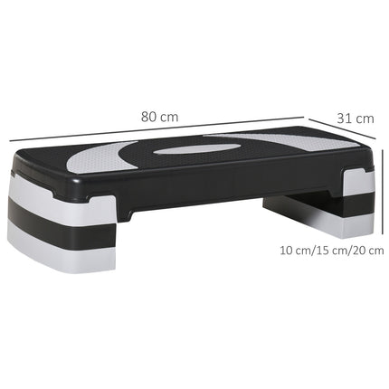 Nastavitelný aerobní stepper, 3 výšky, nosnost 150 kg