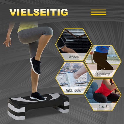 Nastavitelný aerobní stepper, 3 výšky, nosnost 150 kg