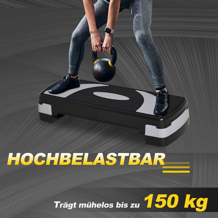 Nastavitelný aerobní stepper, 3 výšky, nosnost 150 kg