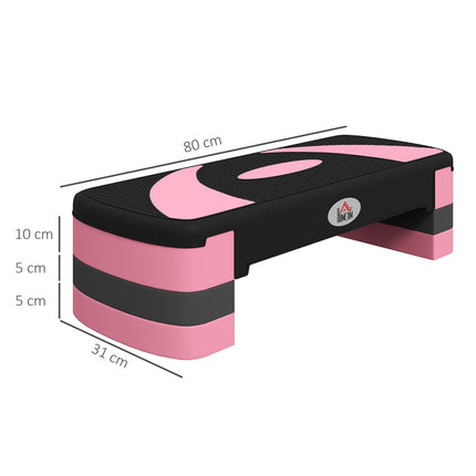 Height adjustable Aerobic Stepper, 3 levels, 150 kg Capacity