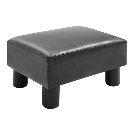 Taburet Chesterfield z umělé kůže – 40x30x24cm, černá