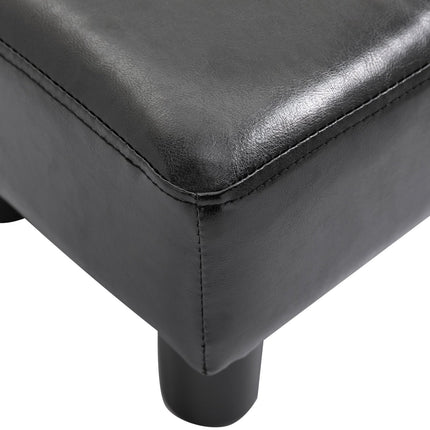 Taburet Chesterfield z umělé kůže – 40x30x24cm, černá