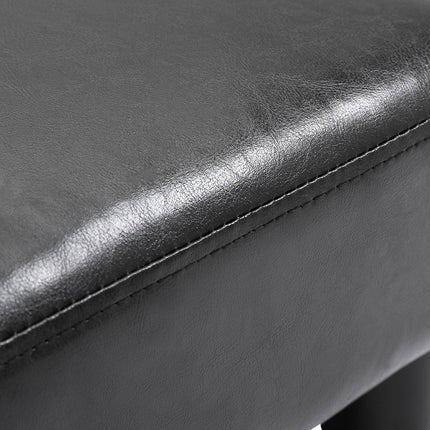 Taburet Chesterfield z umělé kůže – 40x30x24cm, černá